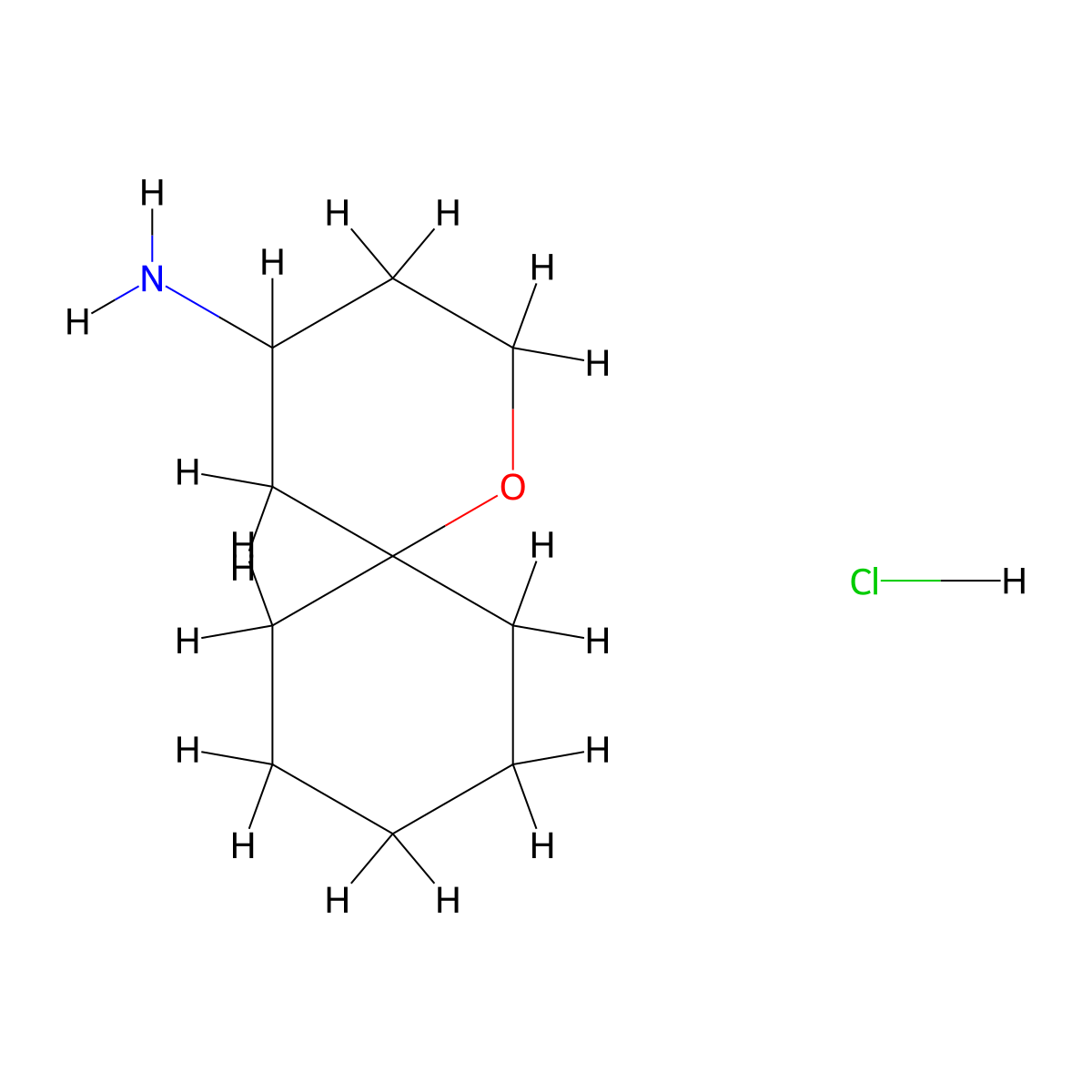 1-Oxaspiro(5.5)undecan-4-amine hydrochloride molecular structure, CAS 2825011-56-9