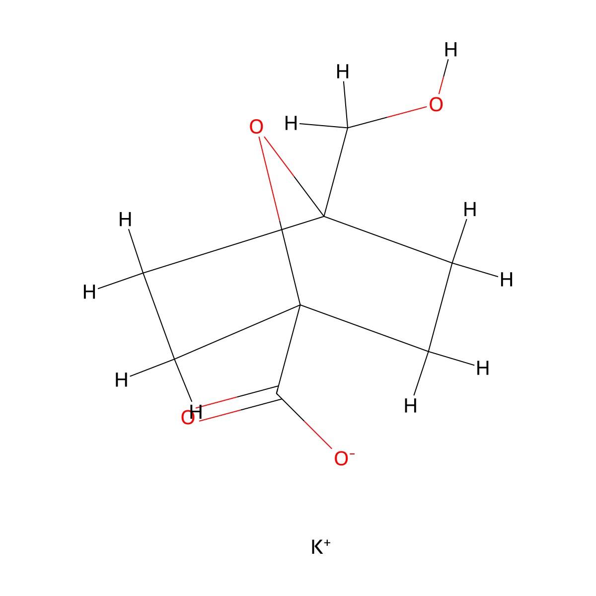 Potassium4-(hydroxymethyl)-7-oxabicyclo[2.2.1]heptane-1-carboxylate molecular structure, CAS 2825011-58-1