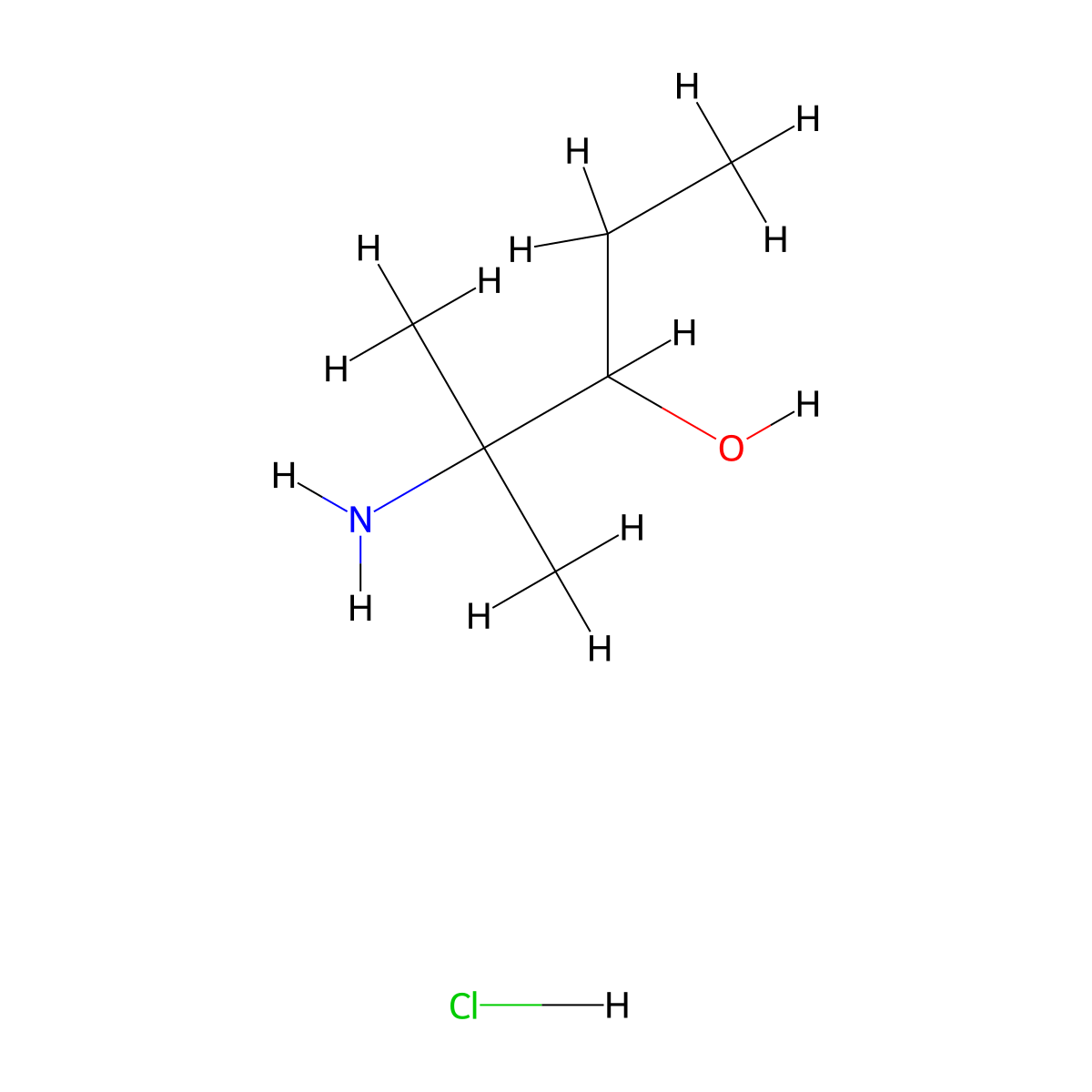2-Amino-2-methylpentan-3-ol hydrochloride molecular structure, CAS 2825011-60-5