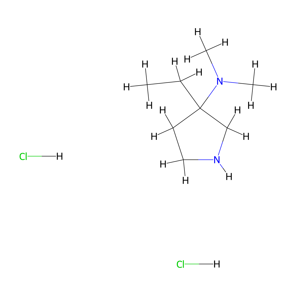 3-ethyl-N,N-dimethylpyrrolidin-3-amine dihydrochloride molecular structure, CAS 2825011-61-6