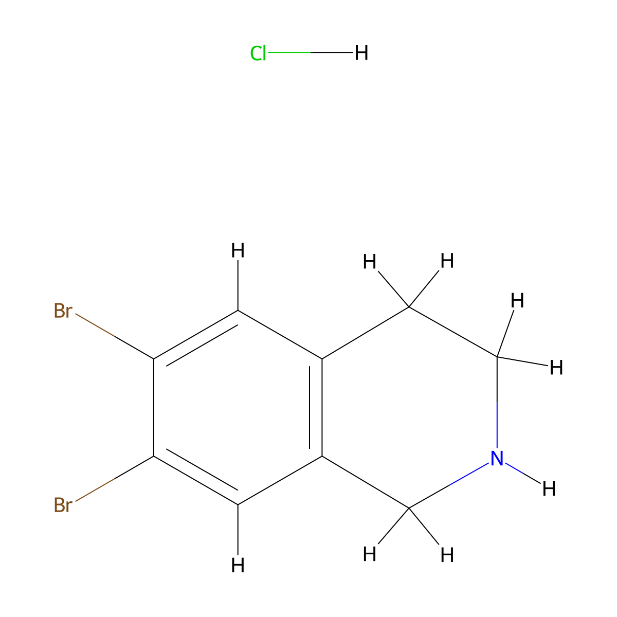 6,7-Dibromo-1,2,3,4-tetrahydroisoquinoline hydrochloride molecular structure, CAS 2825011-62-7