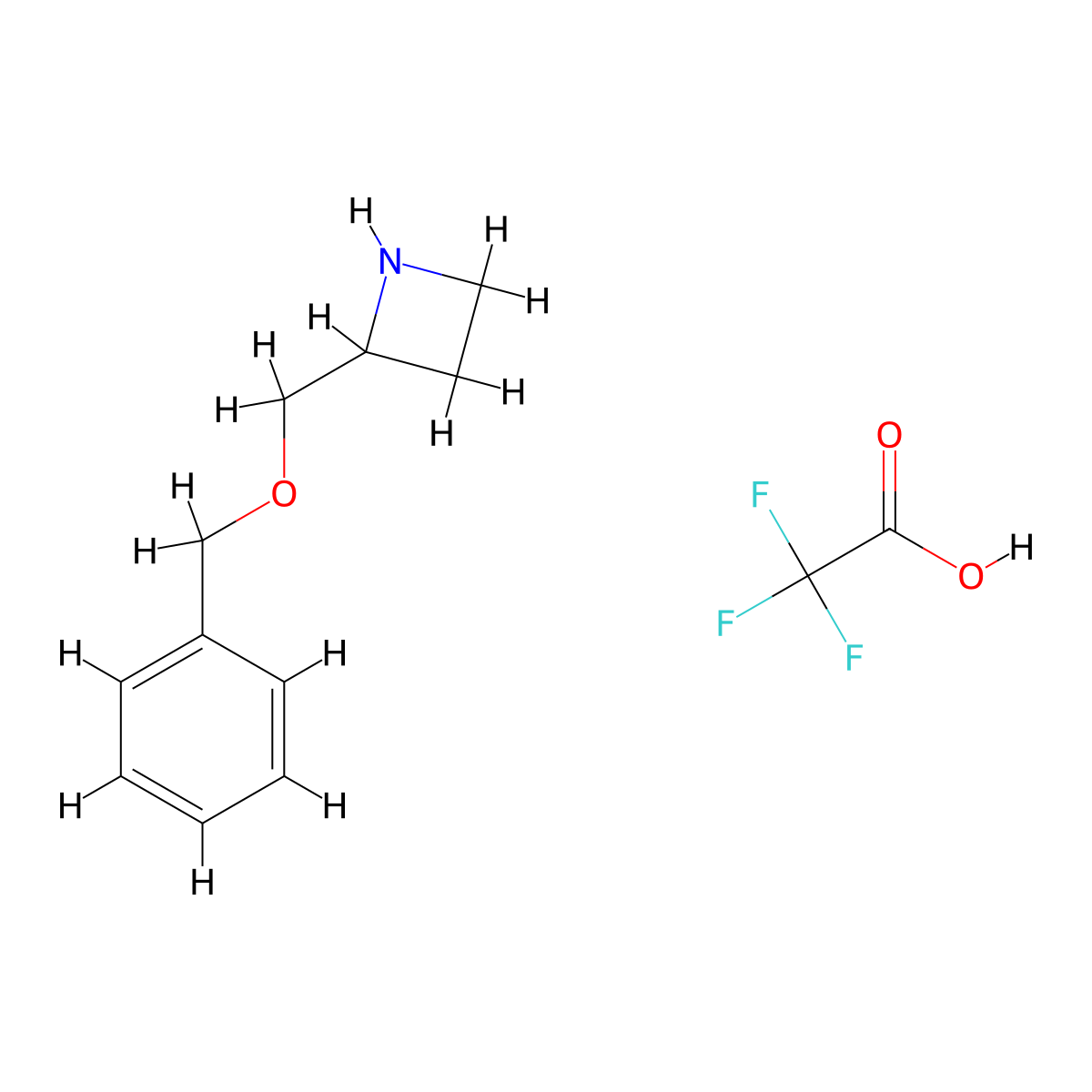 2-[(Benzyloxy)methyl]azetidine; trifluoroacetic acid molecular structure, CAS 2825011-63-8