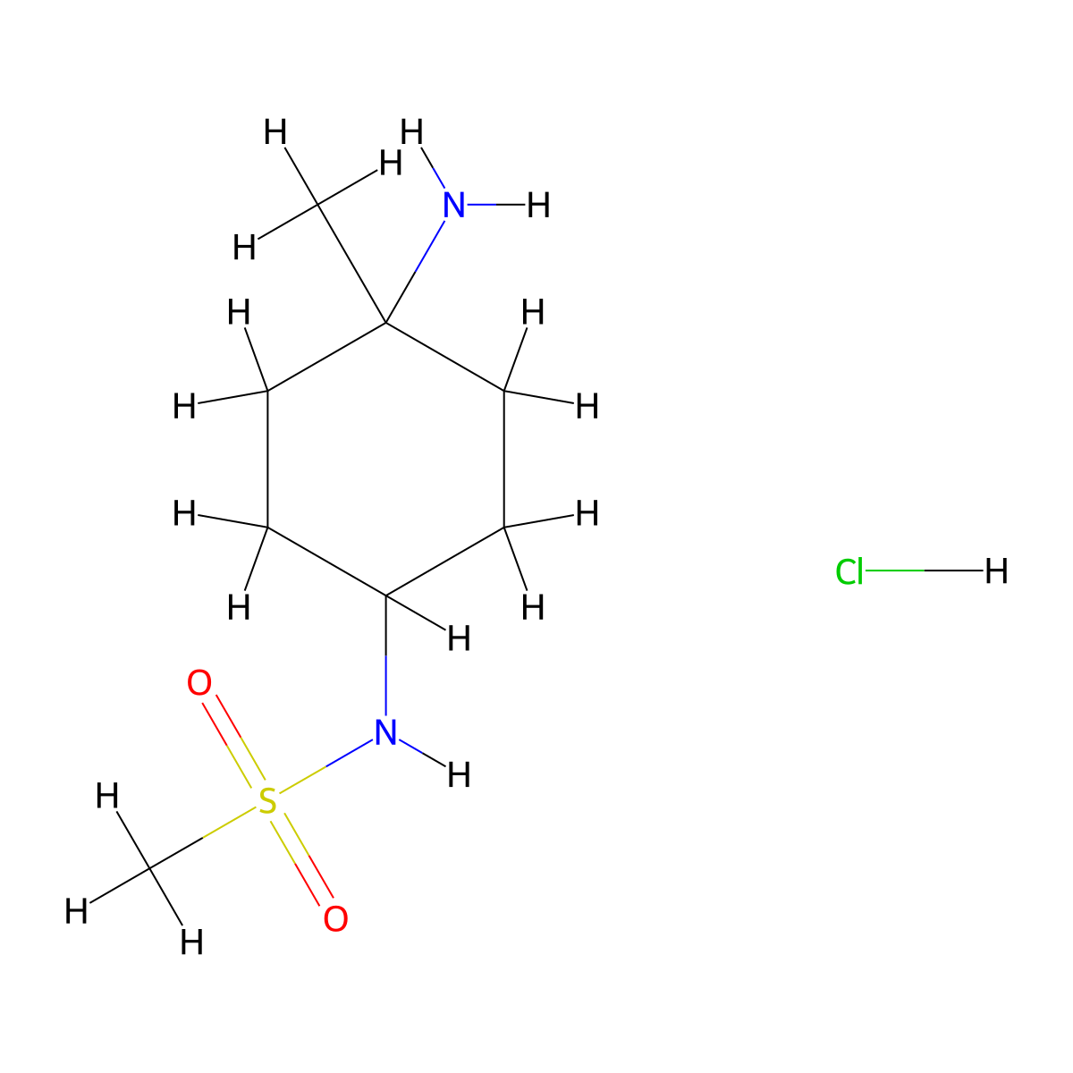 N-(4-amino-4-methylcyclohexyl)methanesulfonamide hydrochloride molecular structure, CAS 2825011-67-2