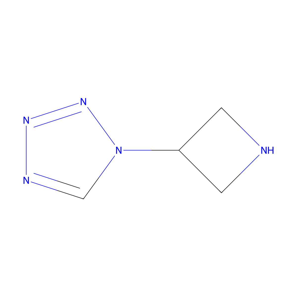 1-(azetidin-3-yl)-1H-1,2,3,4-tetrazole molecular structure, CAS 2825011-68-3