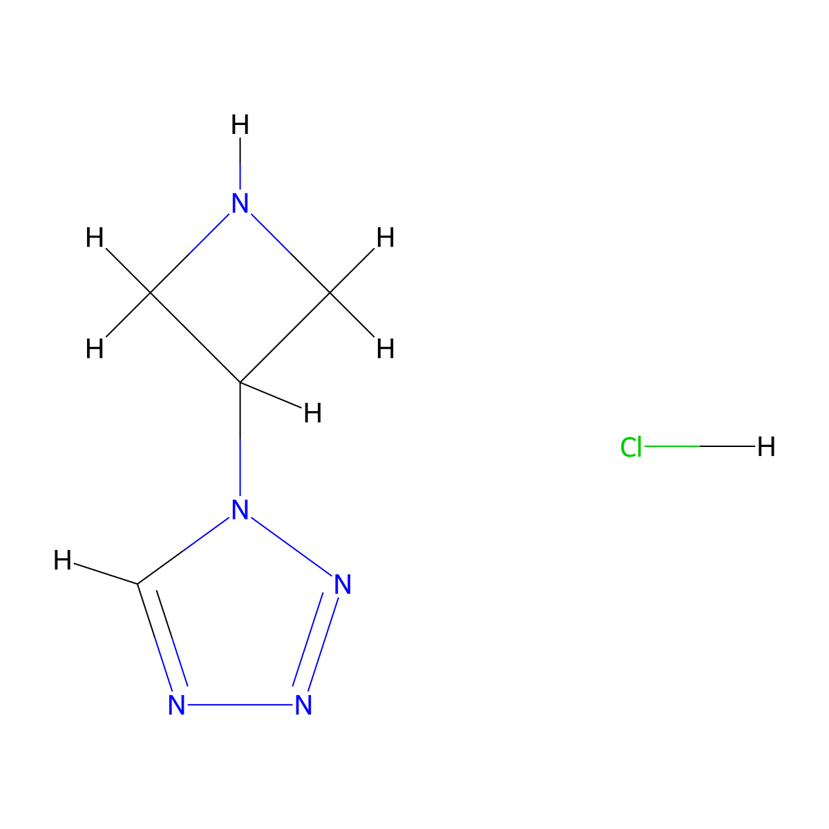 1-(azetidin-3-yl)-1H-1,2,3,4-tetrazole hydrochloride molecular structure, CAS 2825011-69-4