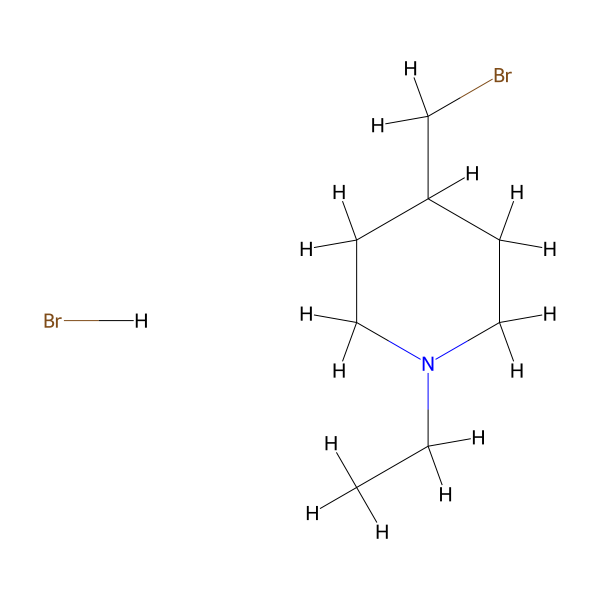 4-(Bromomethyl)-1-ethylpiperidinehydrobromide molecular structure, CAS 2825011-71-8