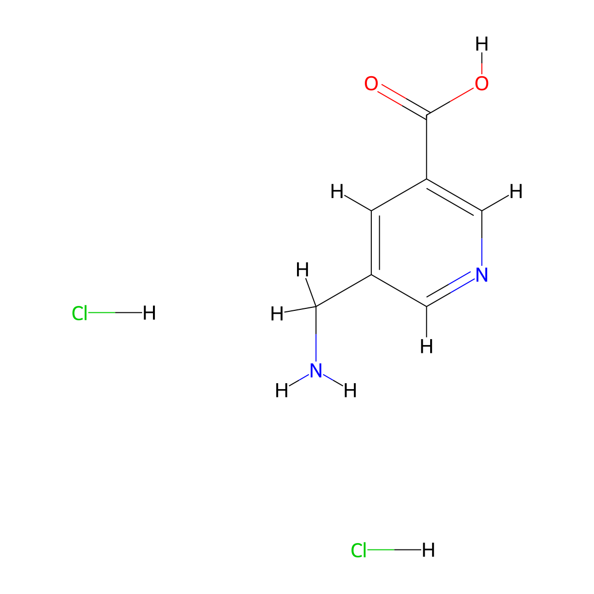 5-(Aminomethyl)pyridine-3-carboxylicaciddihydrochloride molecular structure, CAS 2825011-73-0