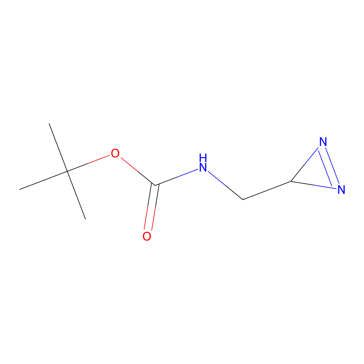 tert-butyl N-[(3H-diazirin-3-yl)methyl]carbamate molecular structure, CAS 2825011-74-1