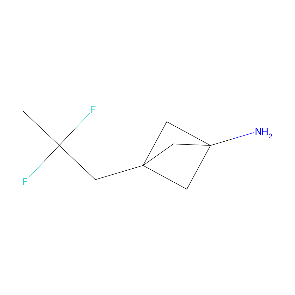 3-(2,2-Difluoropropyl)bicyclo[1.1.1]pentan-1-amine molecular structure, CAS 2825011-81-0