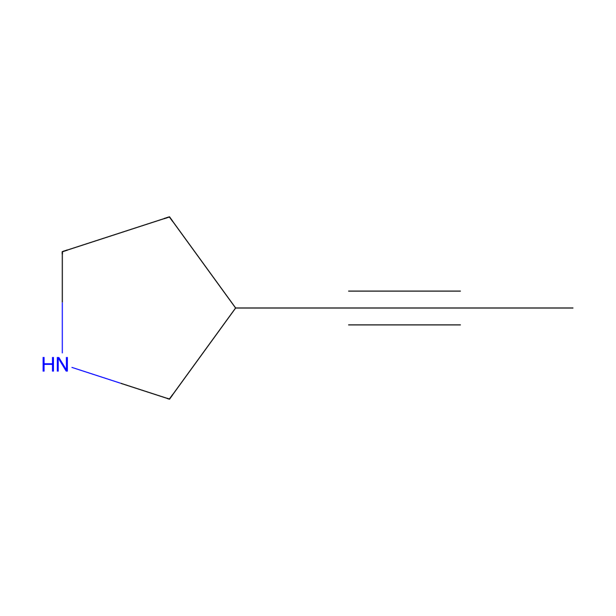 3-(Prop-1-yn-1-yl)pyrrolidine molecular structure, CAS 2825011-83-2