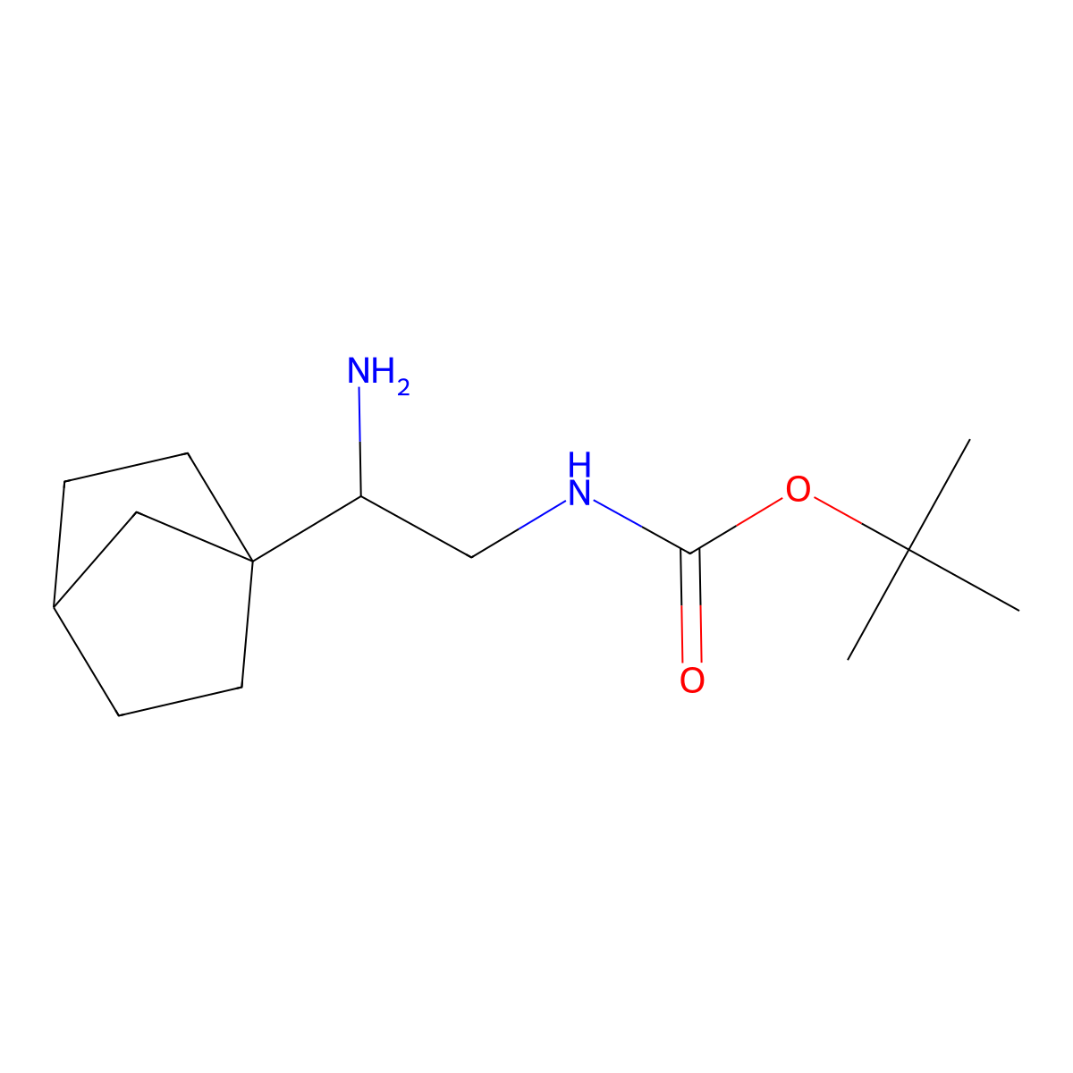 tert-butyl N-(2-amino-2-{bicyclo[2.2.1]heptan-1-yl}ethyl)carbamate molecular structure, CAS 2825011-90-1
