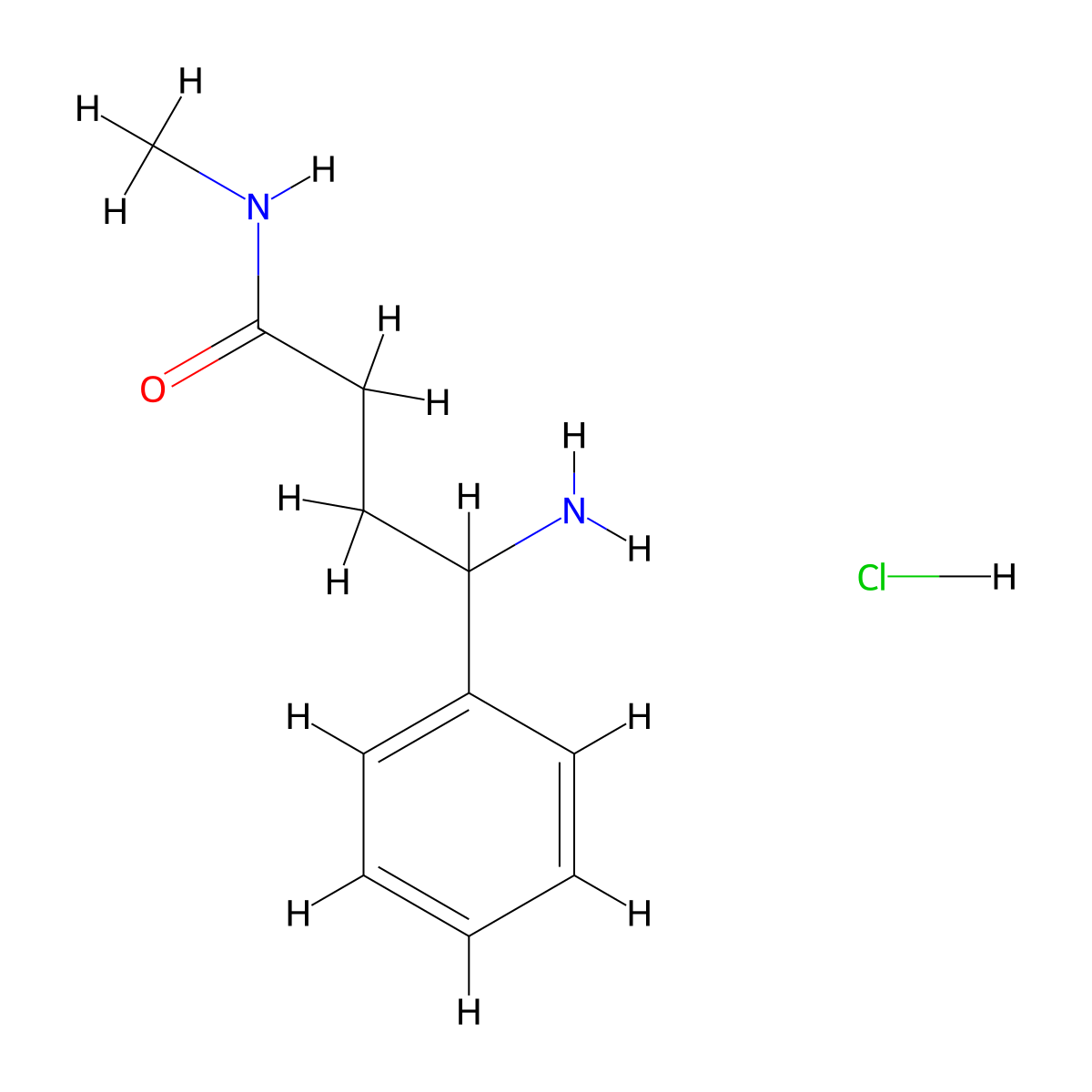 4-amino-N-methyl-4-phenylbutanamide hydrochloride molecular structure, CAS 2825011-93-4