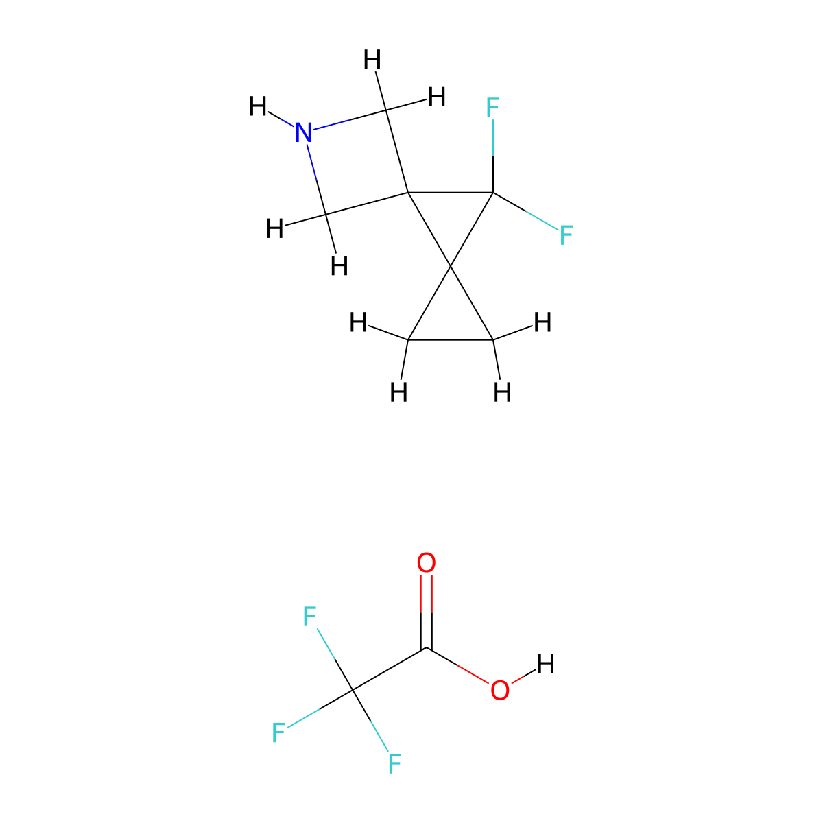 8,8-Difluoro-6-azadispiro[2.0.3^{4}.1^{3}]octane,trifluoroaceticacid molecular structure, CAS 2825012-07-3