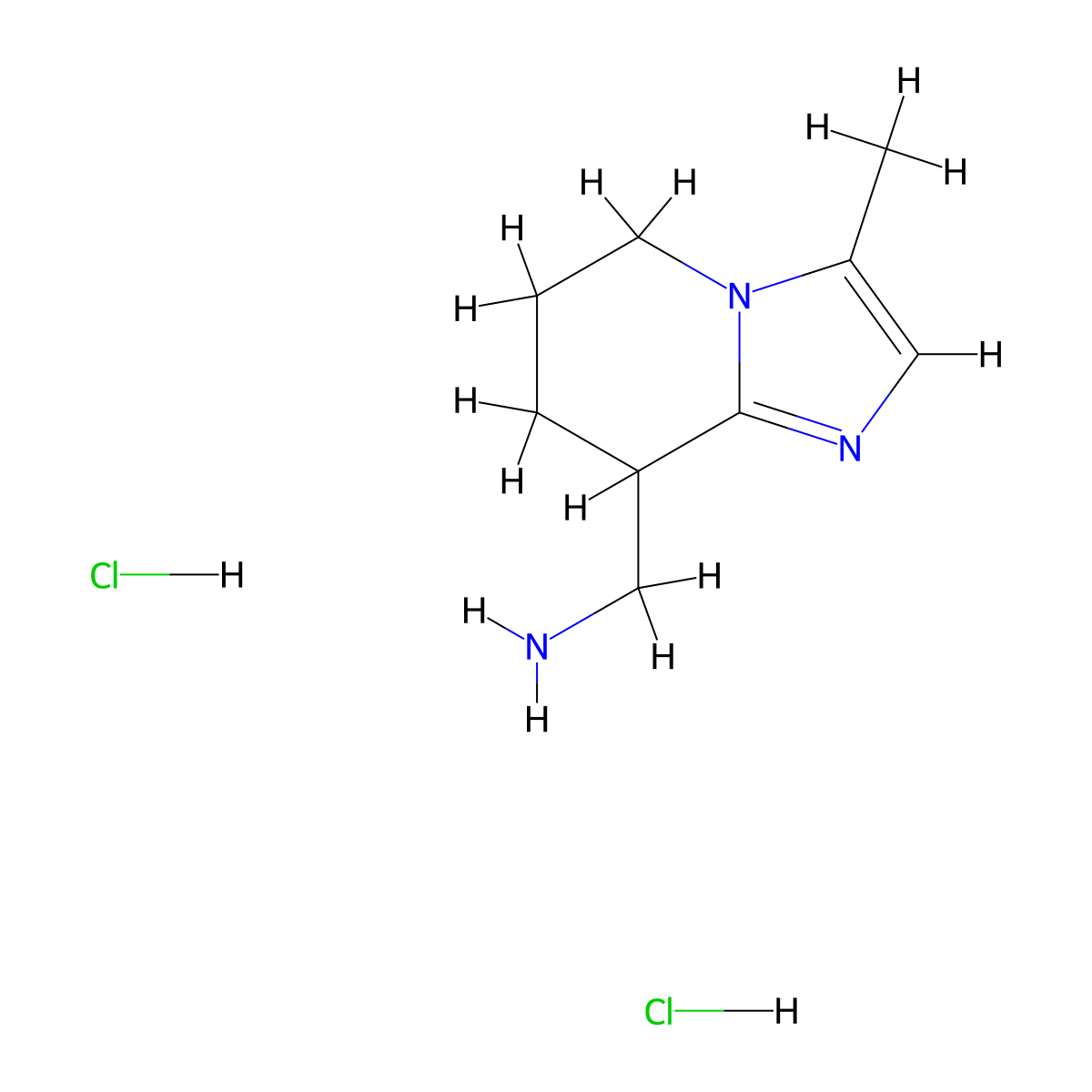 1-{3-methyl-5H,6H,7H,8H-imidazo[1,2-a]pyridin-8-yl}methanaminedihydrochloride molecular structure, CAS 2825012-11-9