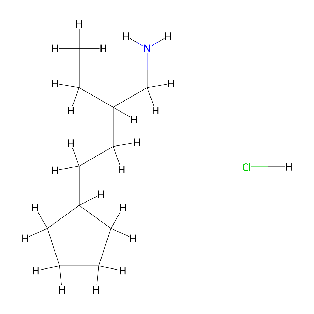 [3-(Aminomethyl)pentyl]cyclopentanehydrochloride molecular structure, CAS 2825012-22-2