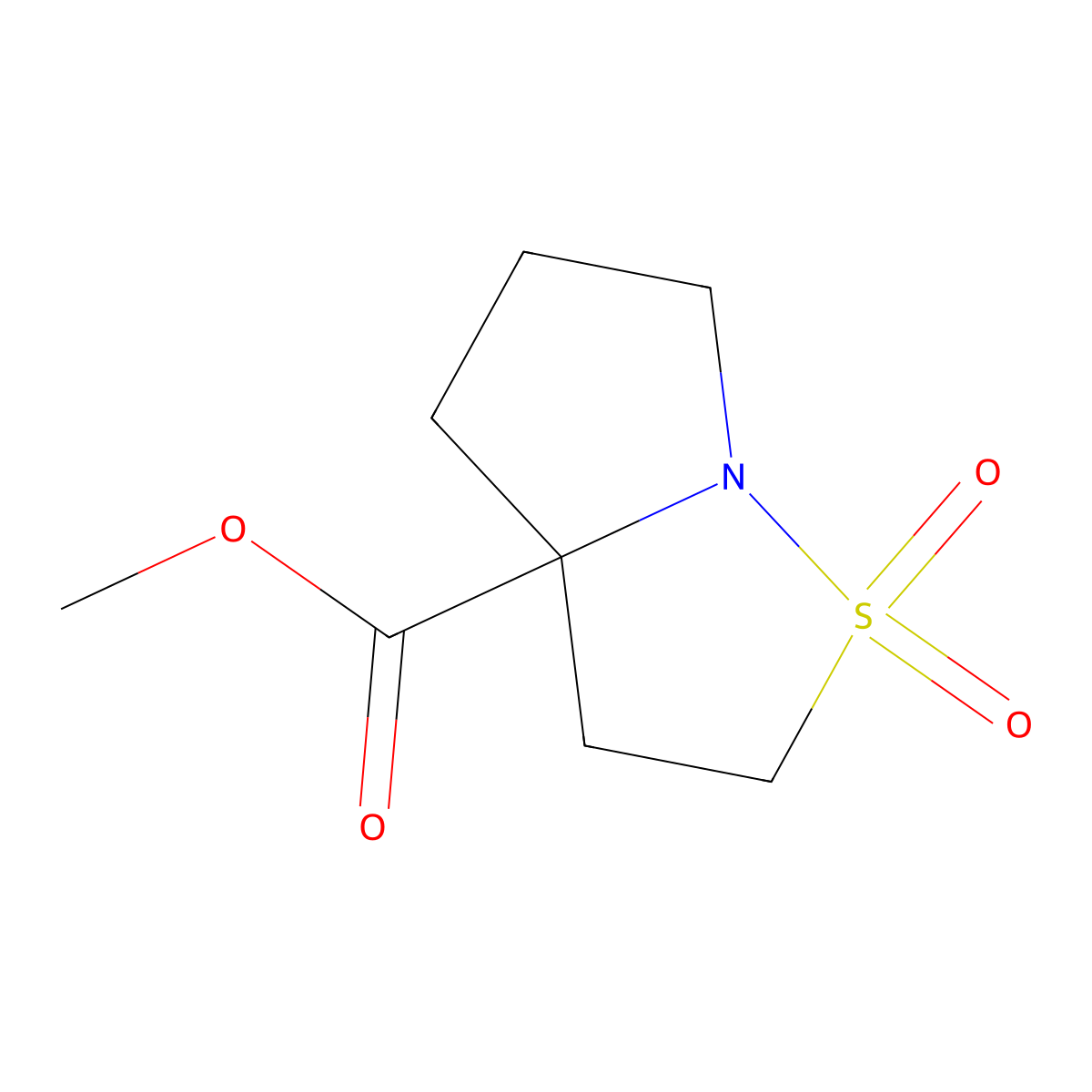 Methyl1,1-dioxo-hexahydro-1lambda6-pyrrolo[1,2-b][1,2]thiazole-3a-carboxylate molecular structure, CAS 2825012-23-3
