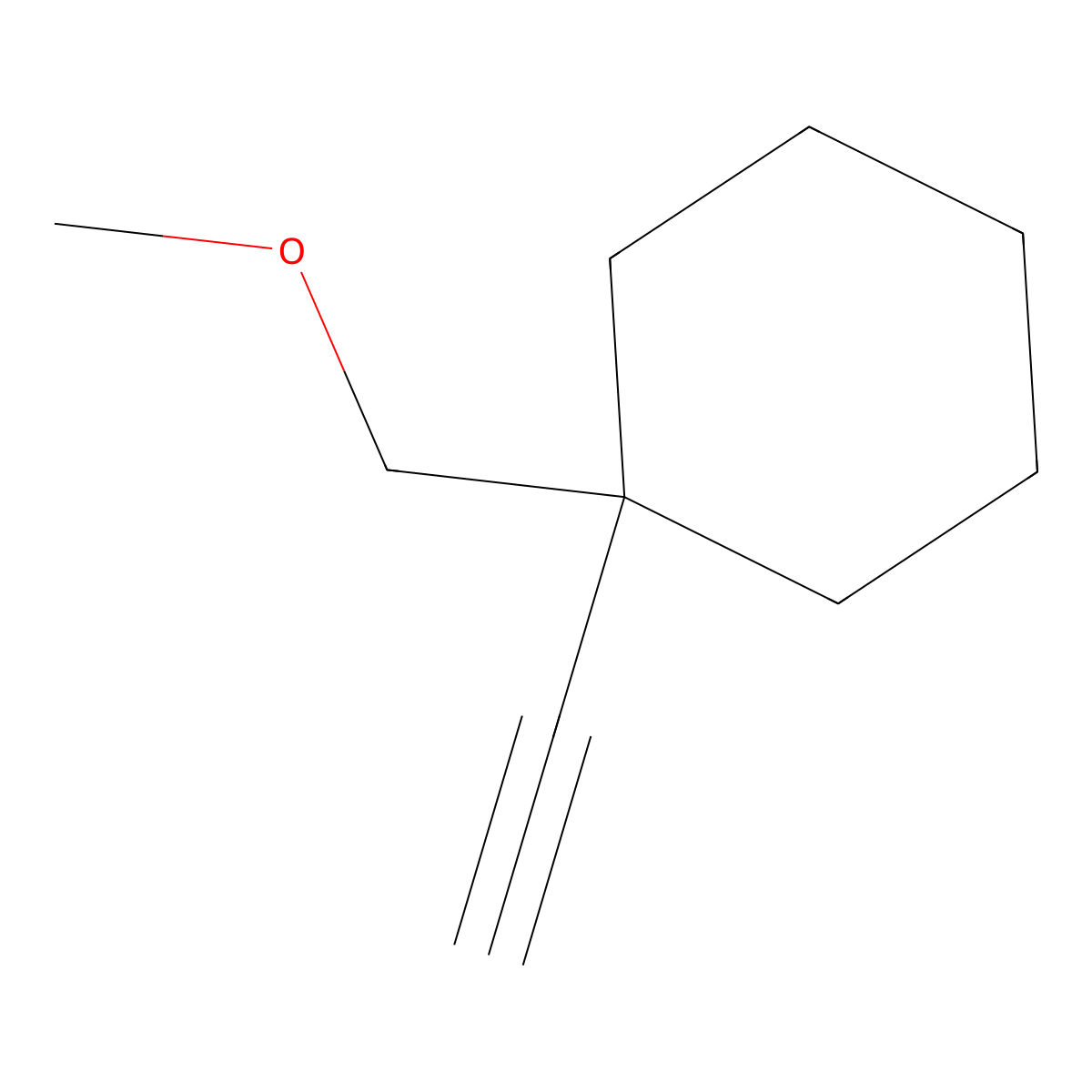 1-Ethynyl-1-(methoxymethyl)cyclohexane molecular structure, CAS 2825012-24-4