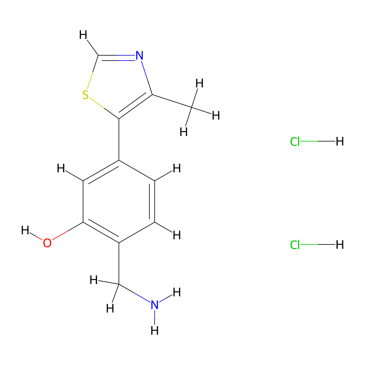 2-(Aminomethyl)-5-(4-methyl-1,3-thiazol-5-yl)phenol dihydrochloride molecular structure, CAS 2825012-26-6
