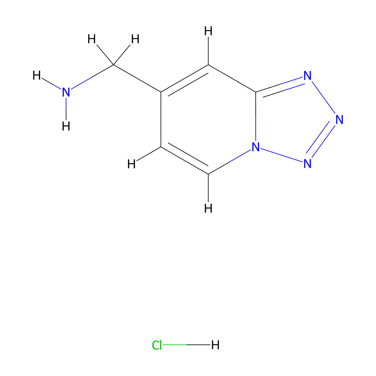 1-((1,2,3,4)Tetrazolo(1,5-a)pyridin-7-yl)methanamine hydrochloride molecular structure, CAS 2825012-44-8