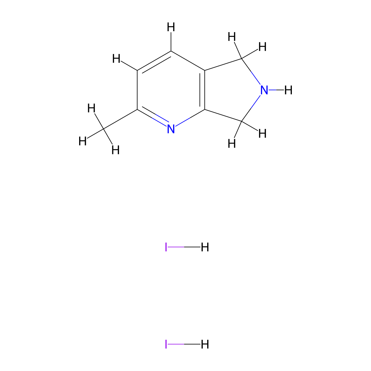 2-methyl-5H,6H,7H-pyrrolo[3,4-b]pyridine dihydroiodide molecular structure, CAS 2825012-48-2