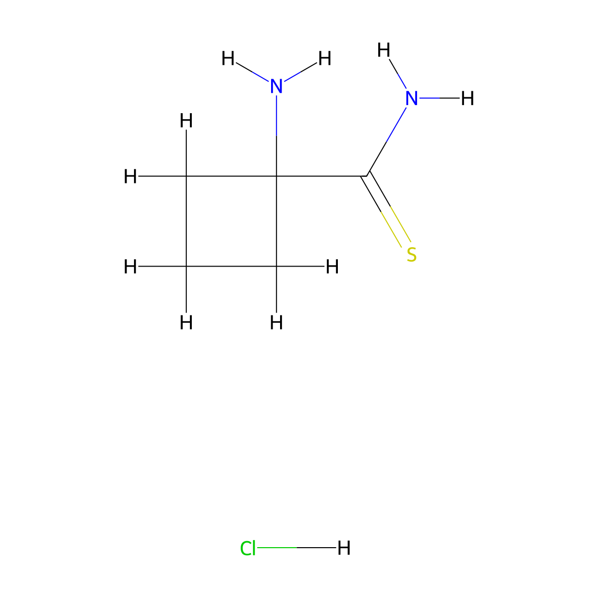 1-Aminocyclobutane-1-carbothioamide hydrochloride molecular structure, CAS 2825012-51-7