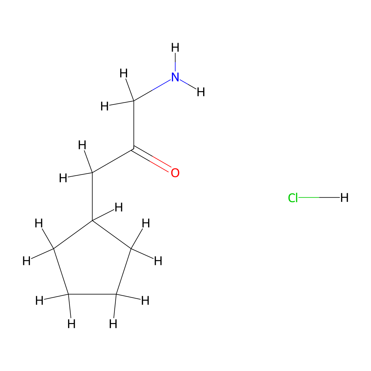 1-Amino-3-cyclopentylpropan-2-one hydrochloride molecular structure, CAS 2825012-53-9