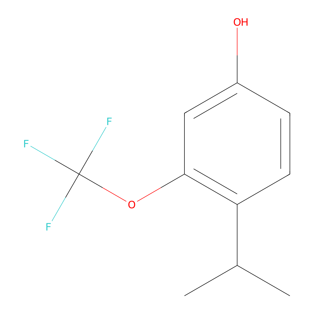 4-Isopropyl-3-(trifluoromethoxy)phenol molecular structure, CAS 2825012-58-4