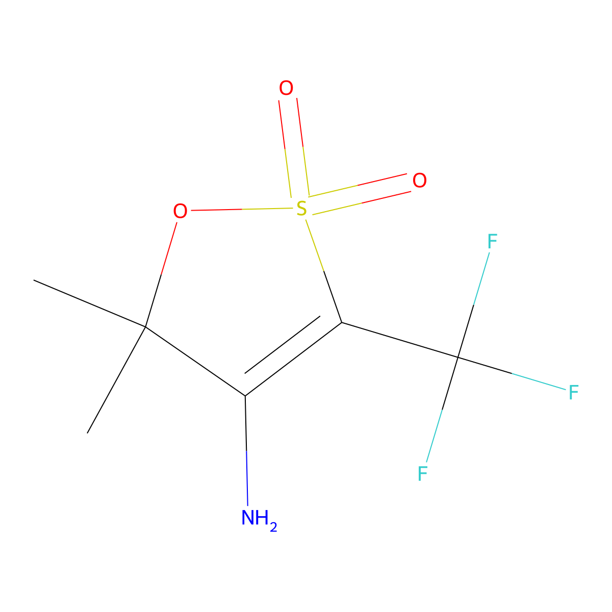 4-amino-5,5-dimethyl-3-(trifluoromethyl)-5H-1,2lambda6-oxathiole-2,2-dione molecular structure, CAS 2825012-61-9