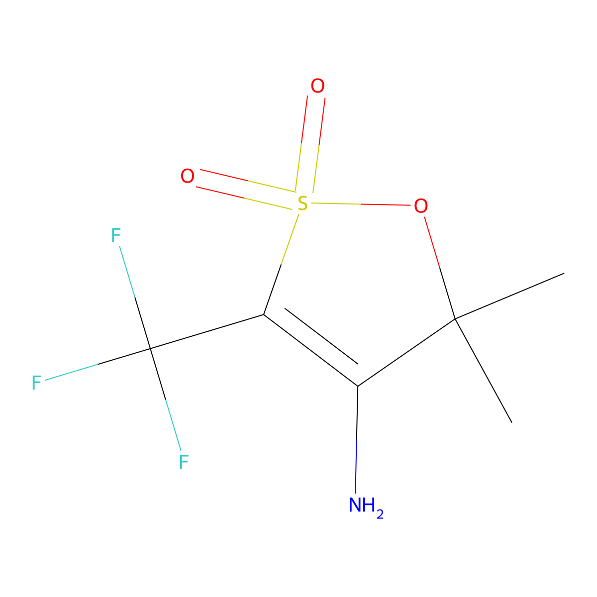 4-amino-5,5-dimethyl-3-(trifluoromethyl)-5H-1,2lambda6-oxathiole-2,2-dione molecular structure, CAS 2825012-61-9
