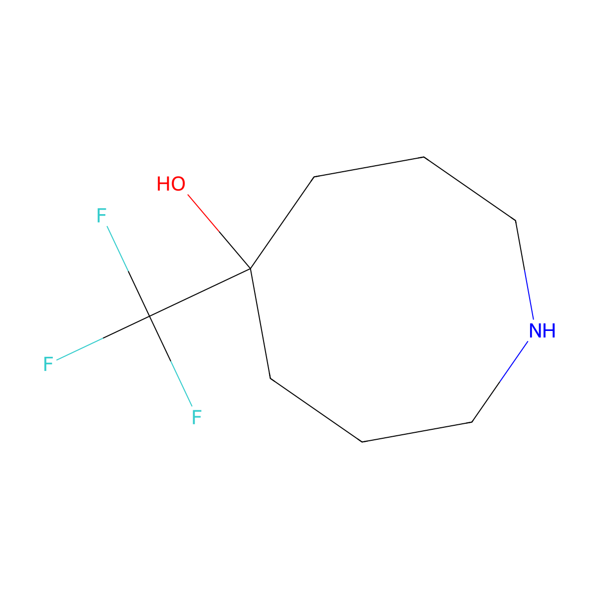 5-(Trifluoromethyl)azocan-5-ol molecular structure, CAS 2825012-74-4