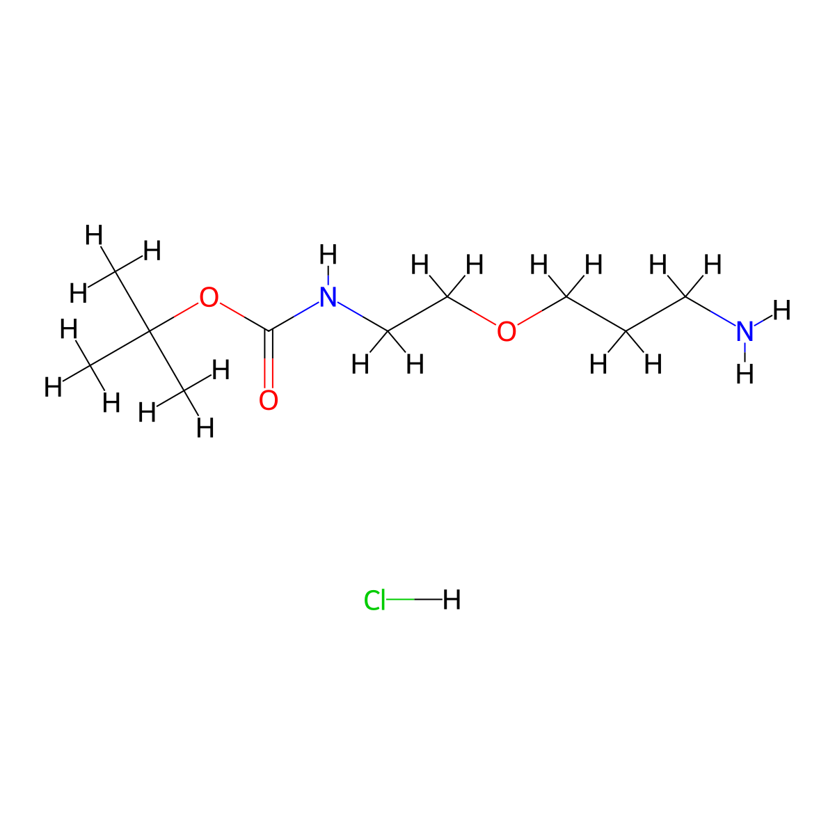 tert-butylN-[2-(3-aminopropoxy)ethyl]carbamatehydrochloride molecular structure, CAS 2825012-79-9
