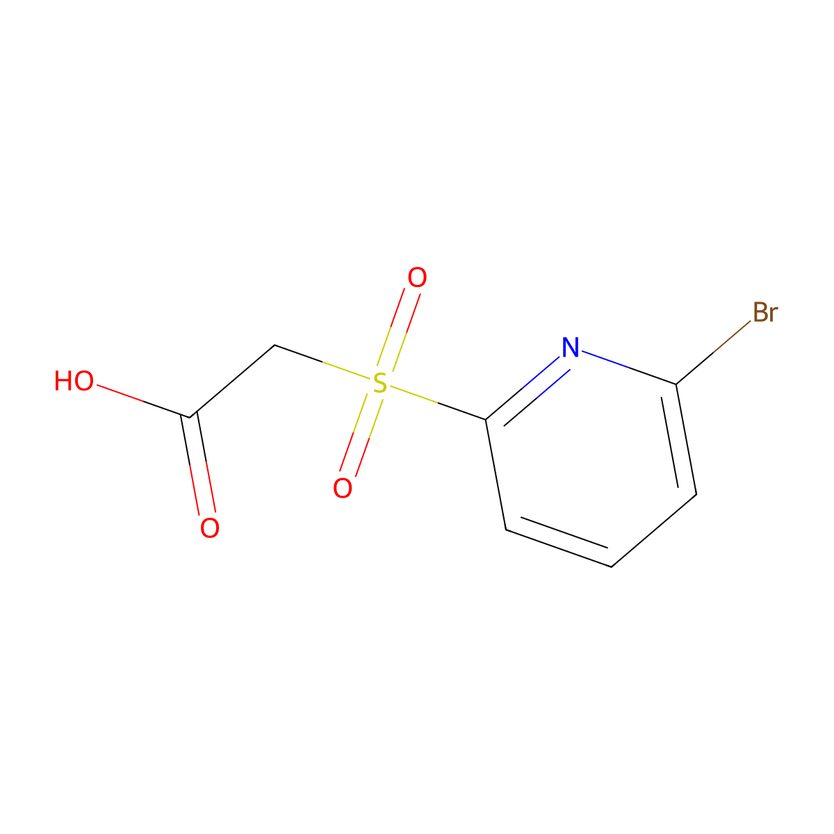 2-[(6-Bromopyridin-2-yl)sulfonyl]acetic acid molecular structure, CAS 2825012-83-5