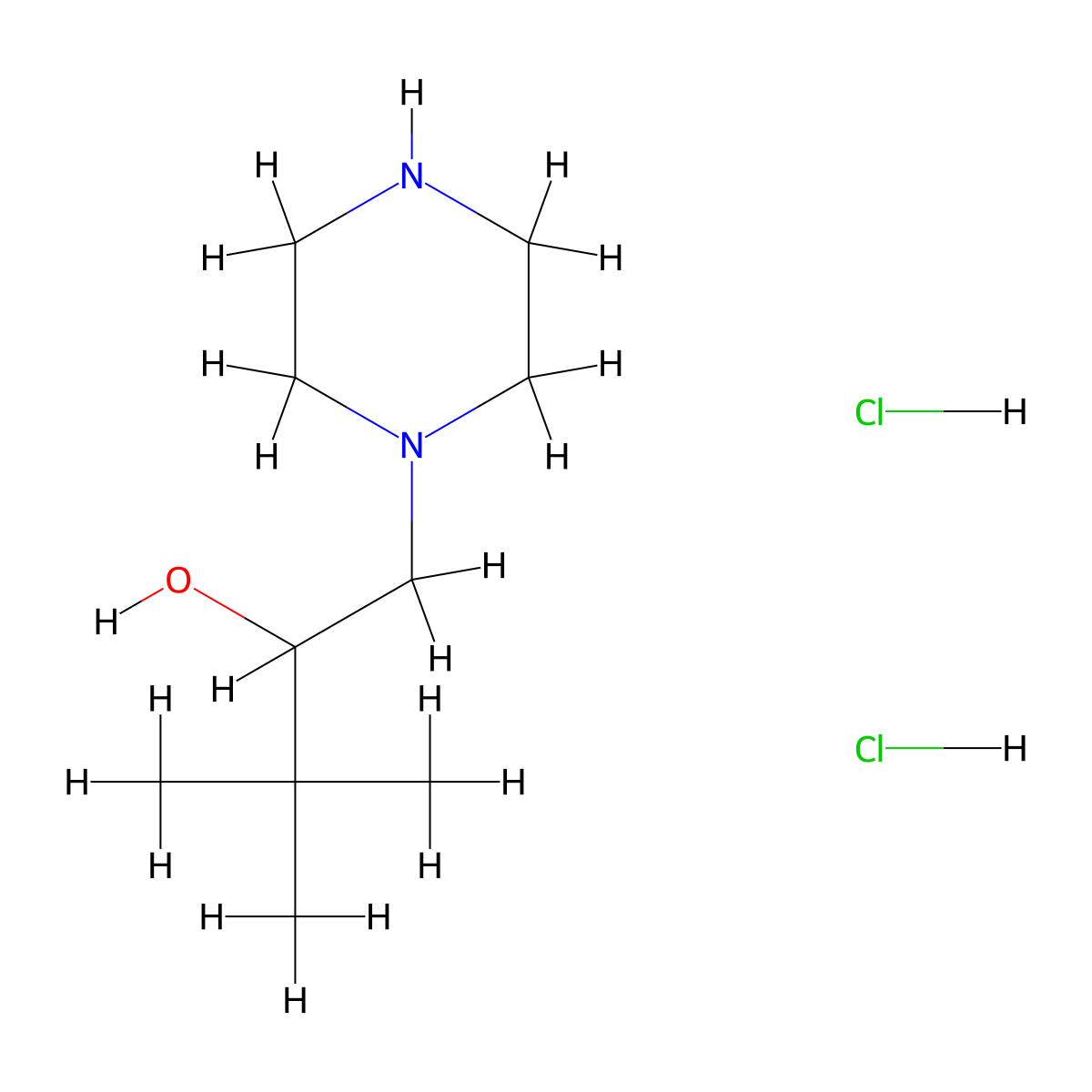 3,3-Dimethyl-1-(piperazin-1-yl)butan-2-ol dihydrochloride molecular structure, CAS 2825012-84-6