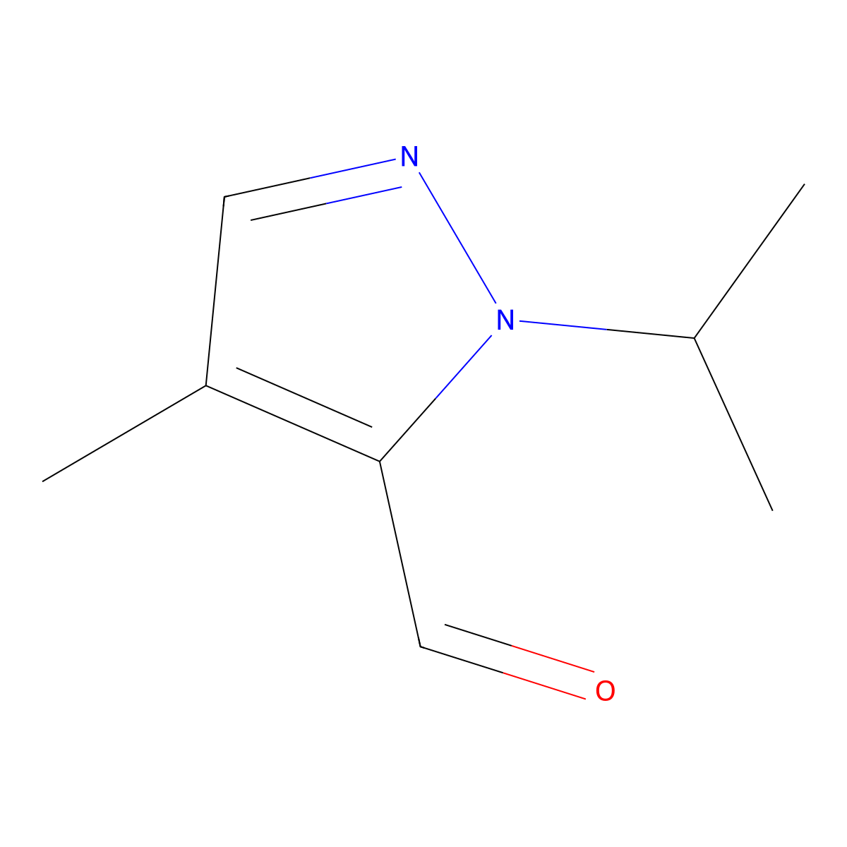 4-methyl-1-(propan-2-yl)-1H-pyrazole-5-carbaldehyde molecular structure, CAS 2825012-92-6