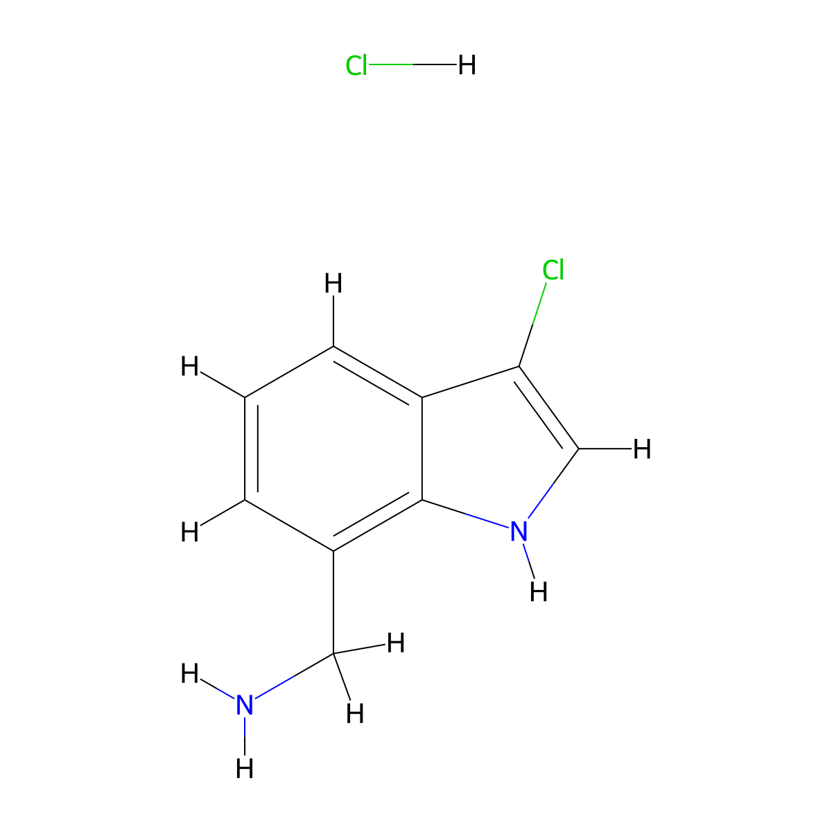 1-(3-chloro-1H-indol-7-yl)methanaminehydrochloride molecular structure, CAS 2825012-94-8