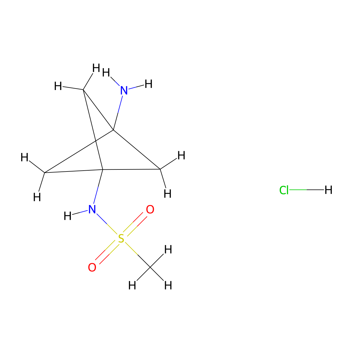 N-{3-aminobicyclo[1.1.1]pentan-1-yl}methanesulfonamide hydrochloride molecular structure, CAS 2825012-95-9