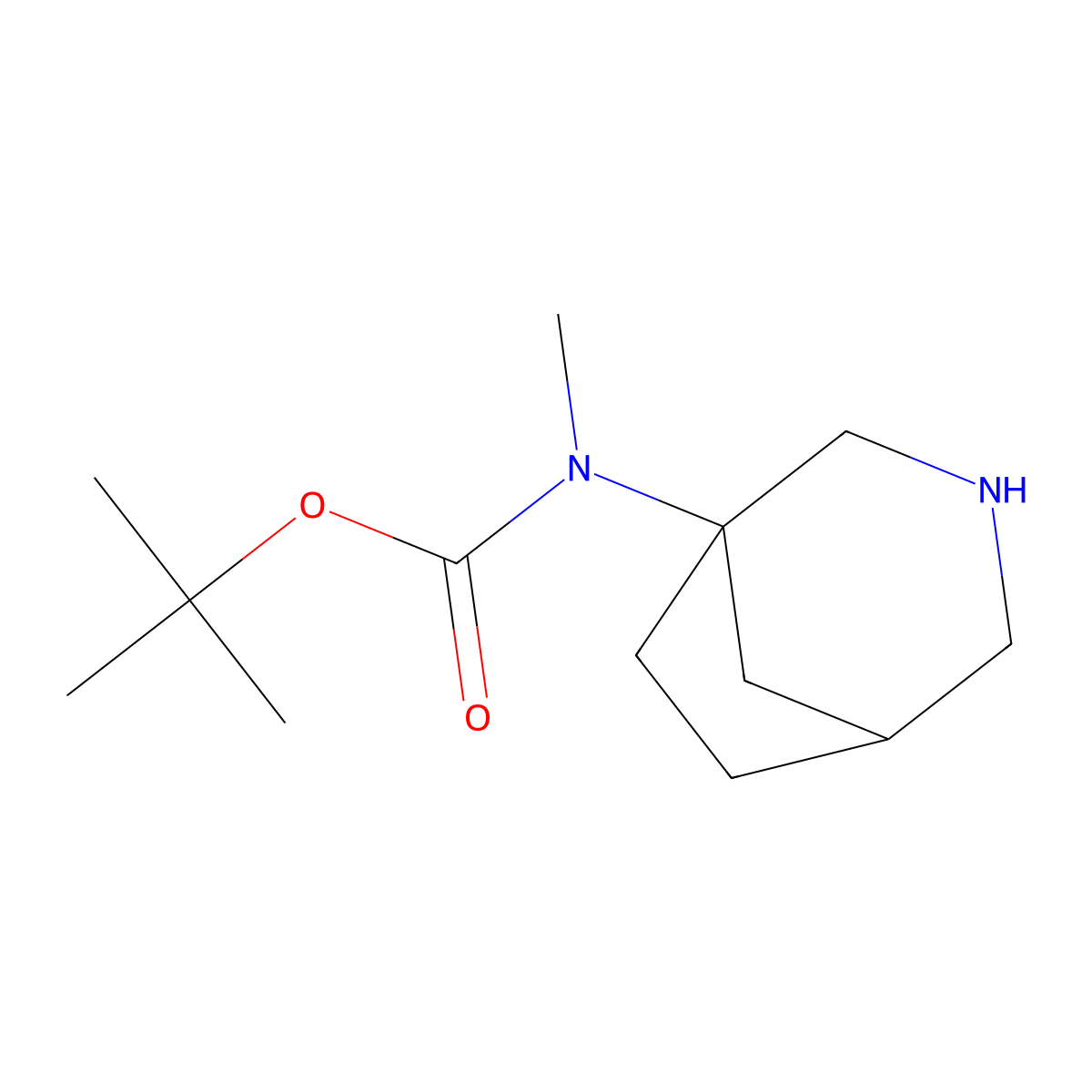 tert-butylN-{3-azabicyclo[3.2.1]octan-1-yl}-N-methylcarbamate molecular structure, CAS 2825057-13-2