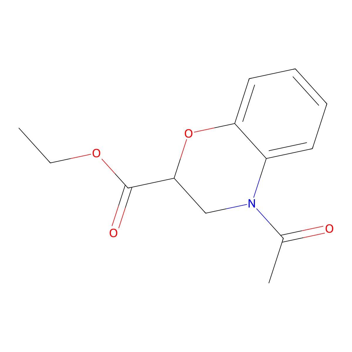 ethyl 4-acetyl-3,4-dihydro-2H-1,4-benzoxazine-2-carboxylate molecular structure, CAS 282520-47-2