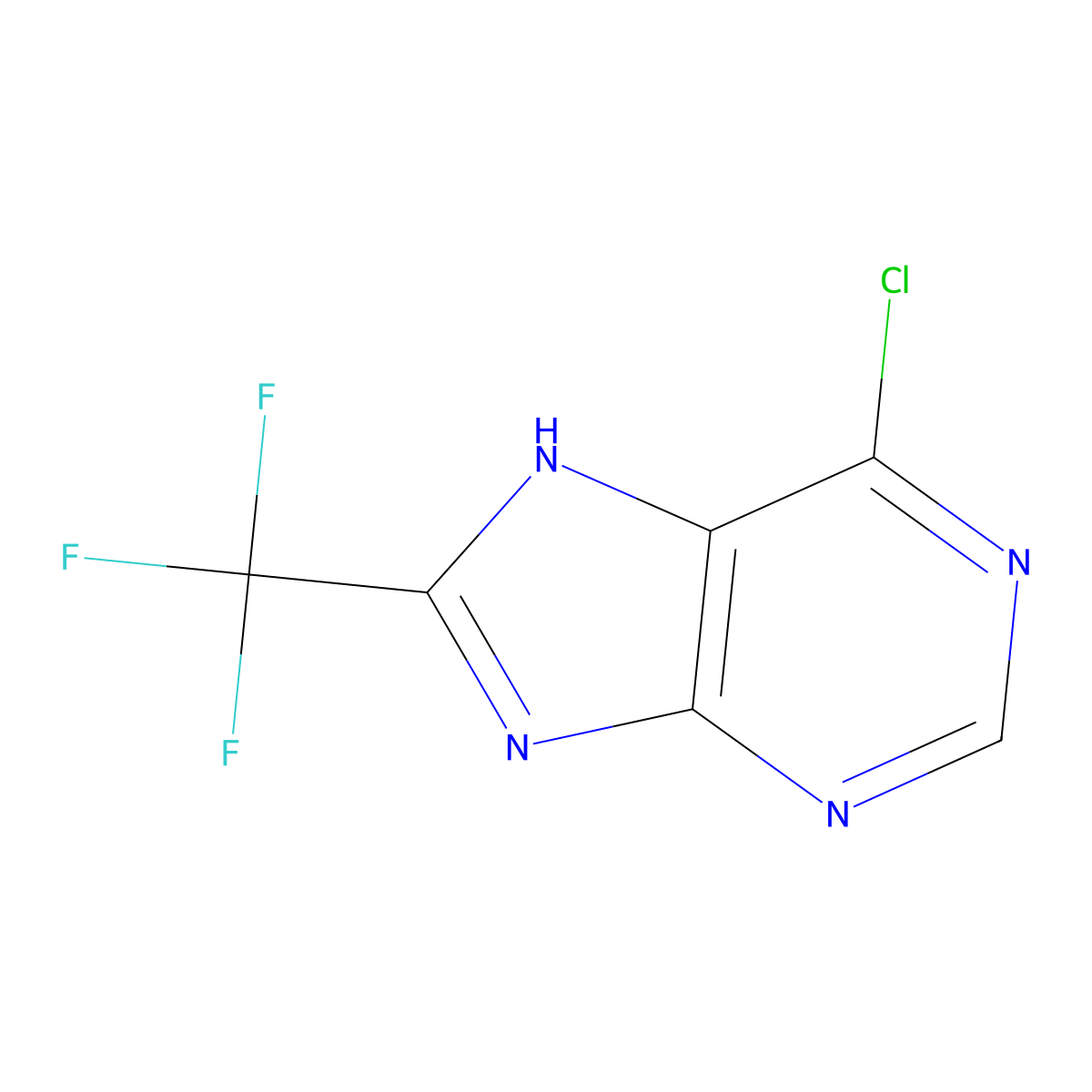 6-Chloro-8-(trifluoromethyl)-7H-purine molecular structure, CAS 282522-06-9