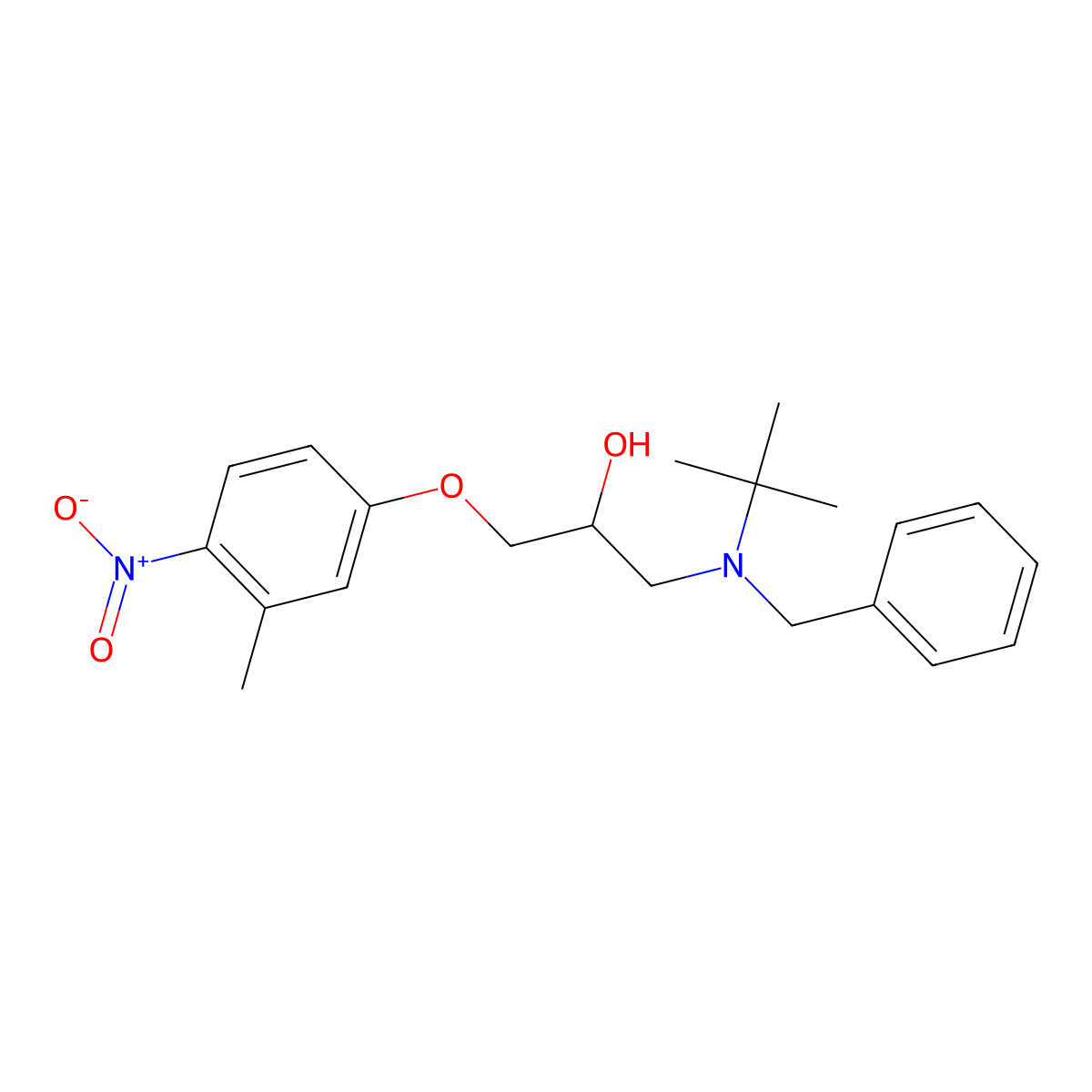 1-[Benzyl(tert-butyl)amino]-3-(3-methyl-4-nitrophenoxy)propan-2-ol molecular structure, CAS 282522-47-8