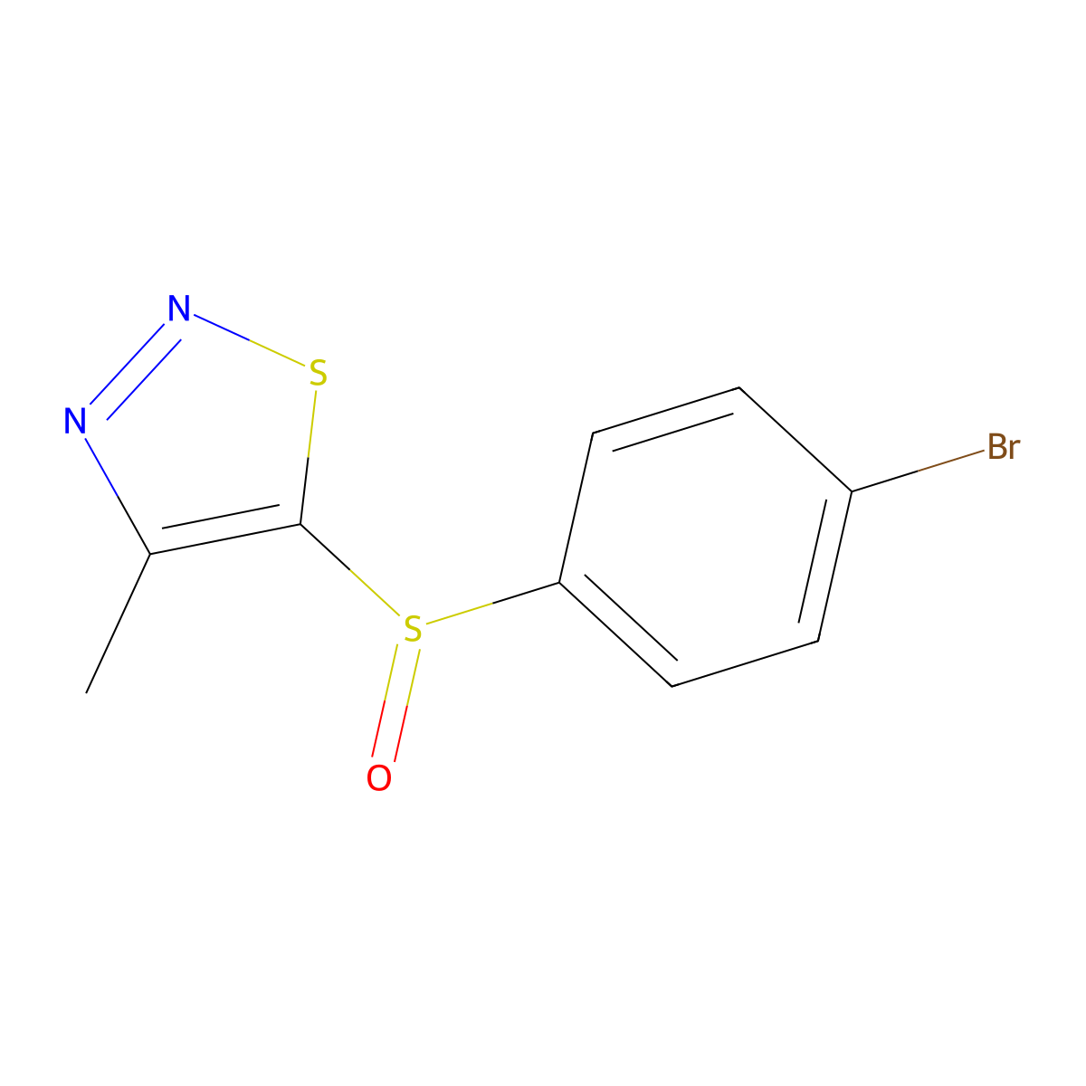 5-((4-Bromophenyl)sulfinyl)-4-methyl-1,2,3-thiadiazole molecular structure, CAS 282523-00-6