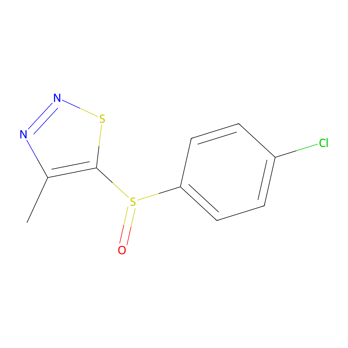 4-Chlorophenyl 4-methyl-1,2,3-thiadiazol-5-yl sulfoxide molecular structure, CAS 282523-01-7