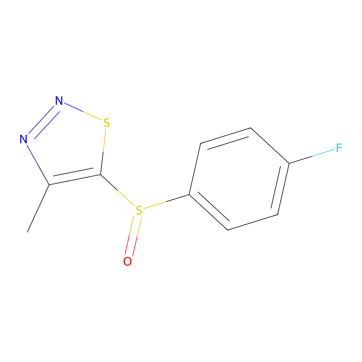 5-((4-Fluorophenyl)sulfinyl)-4-methyl-1,2,3-thiadiazole molecular structure, CAS 282523-03-9