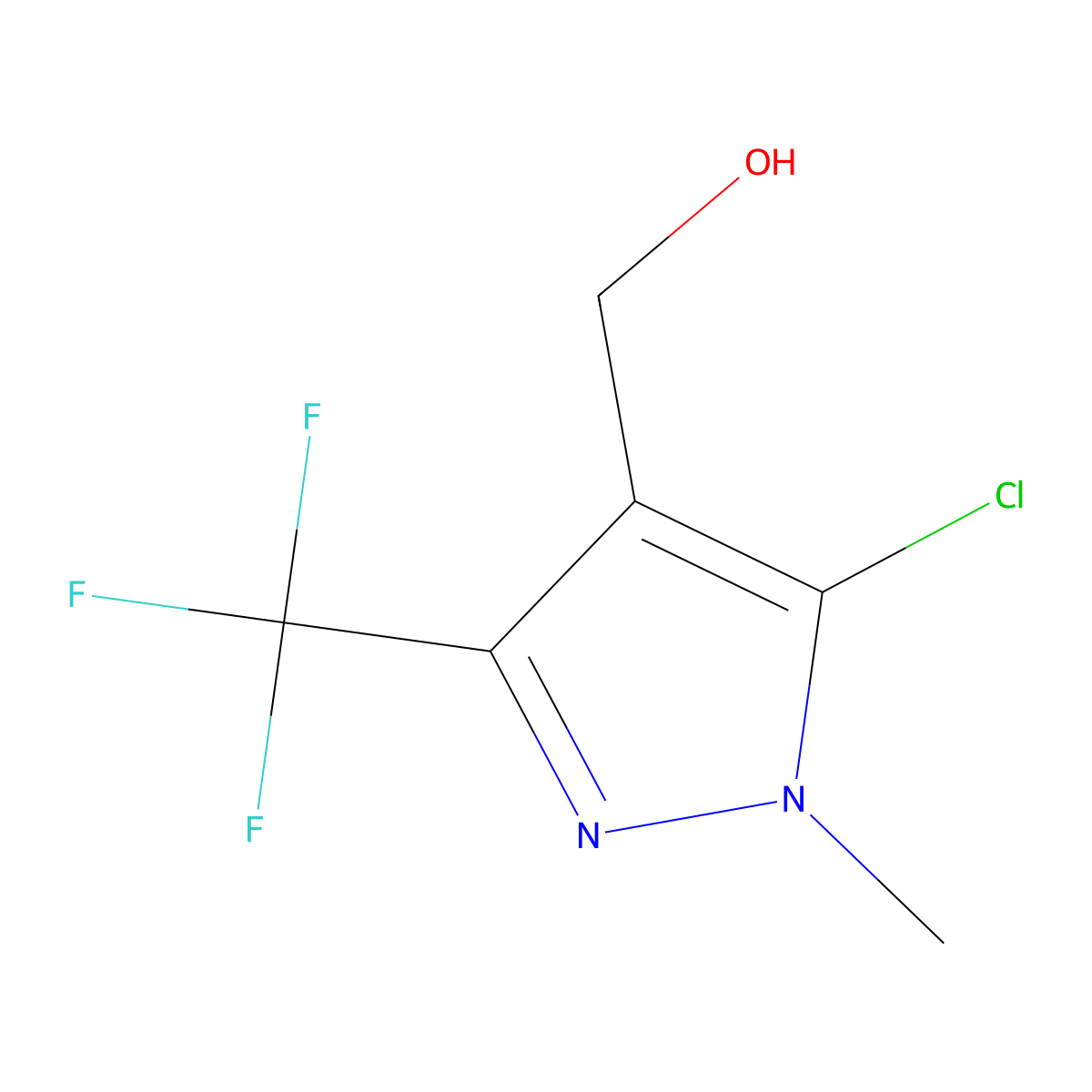 [5-Chloro-1-methyl-3-(trifluoromethyl)-1H-pyrazol-4-yl]methanol molecular structure, CAS 282523-11-9