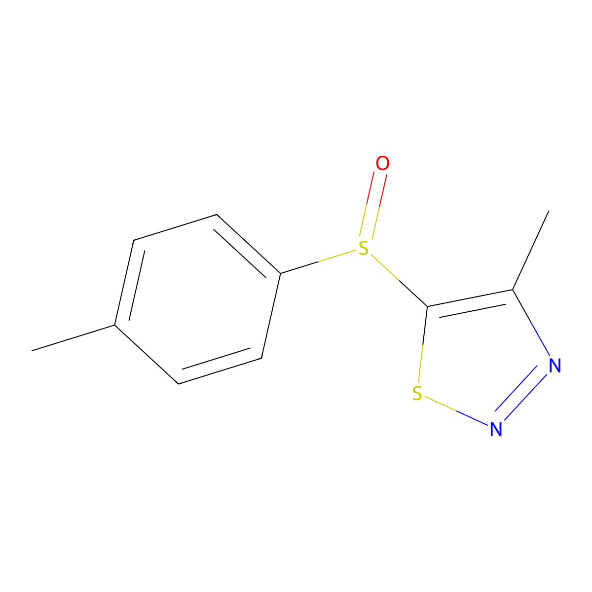 4-Methyl-5-[(4-methylphenyl)sulfinyl]-1,2,3-thiadiazole molecular structure, CAS 282523-13-1