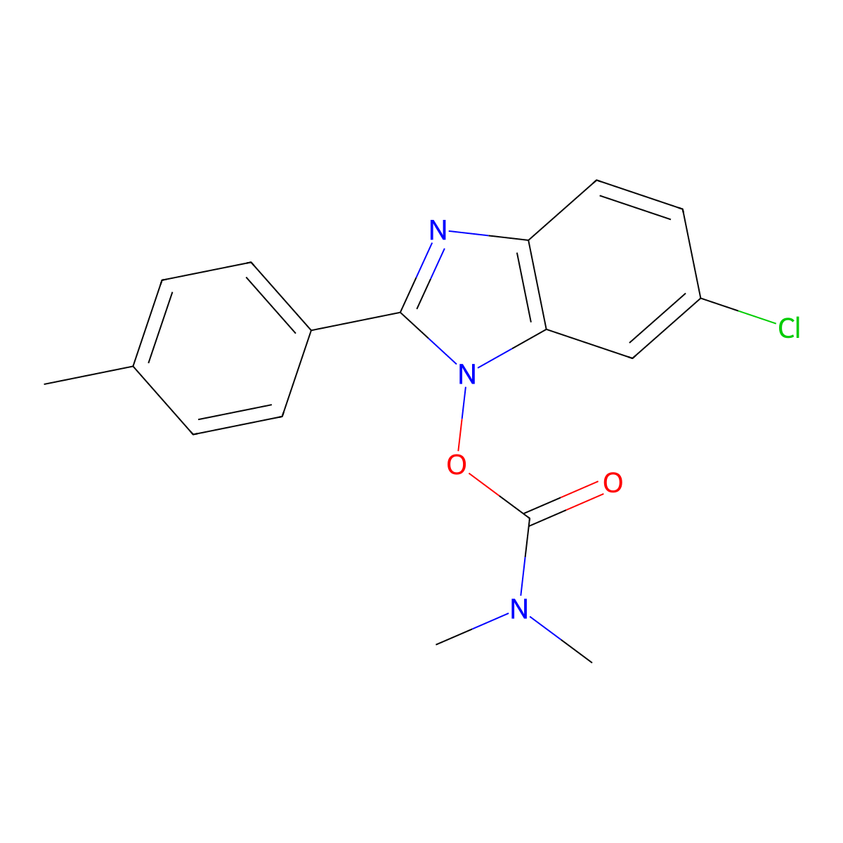 6-chloro-1-{[(dimethylamino)carbonyl]oxy}-2-(4-methylphenyl)-1H-1,3-benzimidazole molecular structure, CAS 282523-52-8