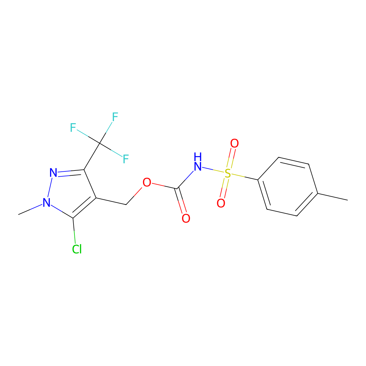 [5-chloro-1-methyl-3-(trifluoromethyl)-1H-pyrazol-4-yl]methyl N-[(4-methylphenyl)sulfonyl]carbamate molecular structure, CAS 282523-54-0