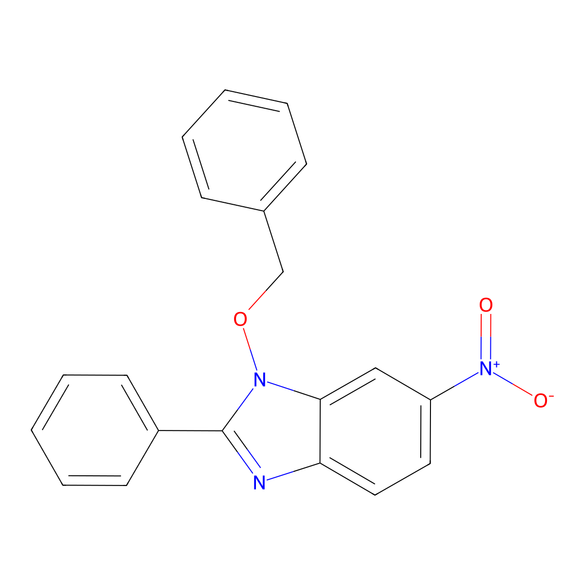 1-(benzyloxy)-6-nitro-2-phenyl-1H-1,3-benzimidazole molecular structure, CAS 282523-56-2