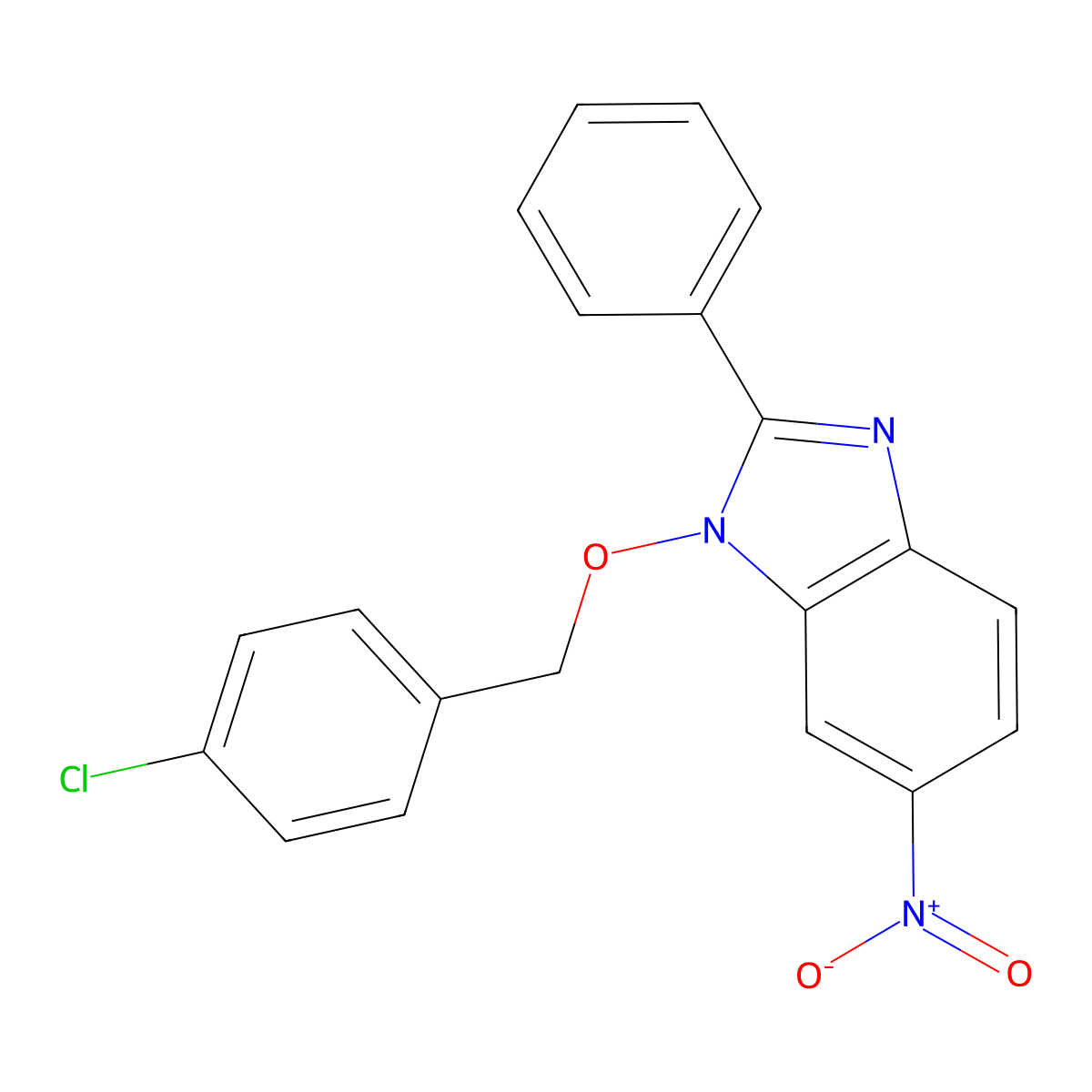 1-[(4-chlorobenzyl)oxy]-6-nitro-2-phenyl-1H-1,3-benzimidazole molecular structure, CAS 282523-57-3