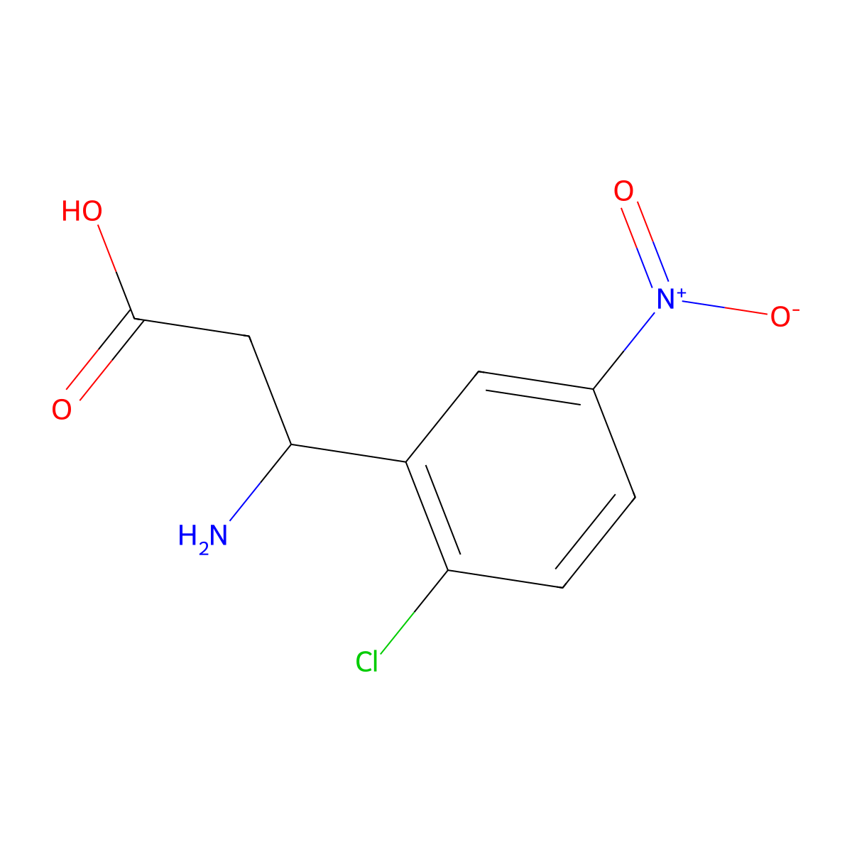 3-Amino-3-(2-chloro-5-nitrophenyl)propanoic acid molecular structure, CAS 282524-74-7